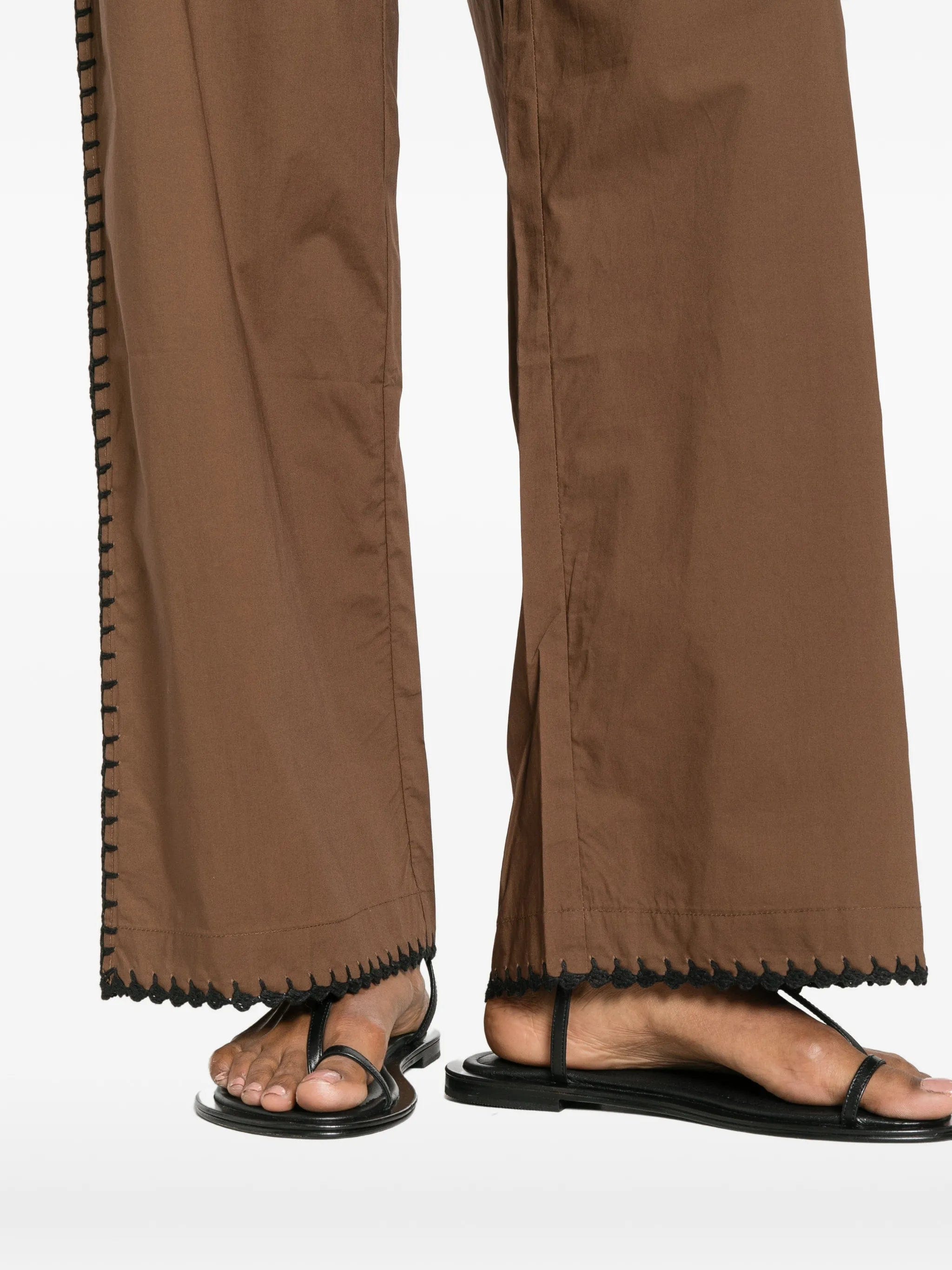 TERRY Puesto whipstitch - trim palazzo pants