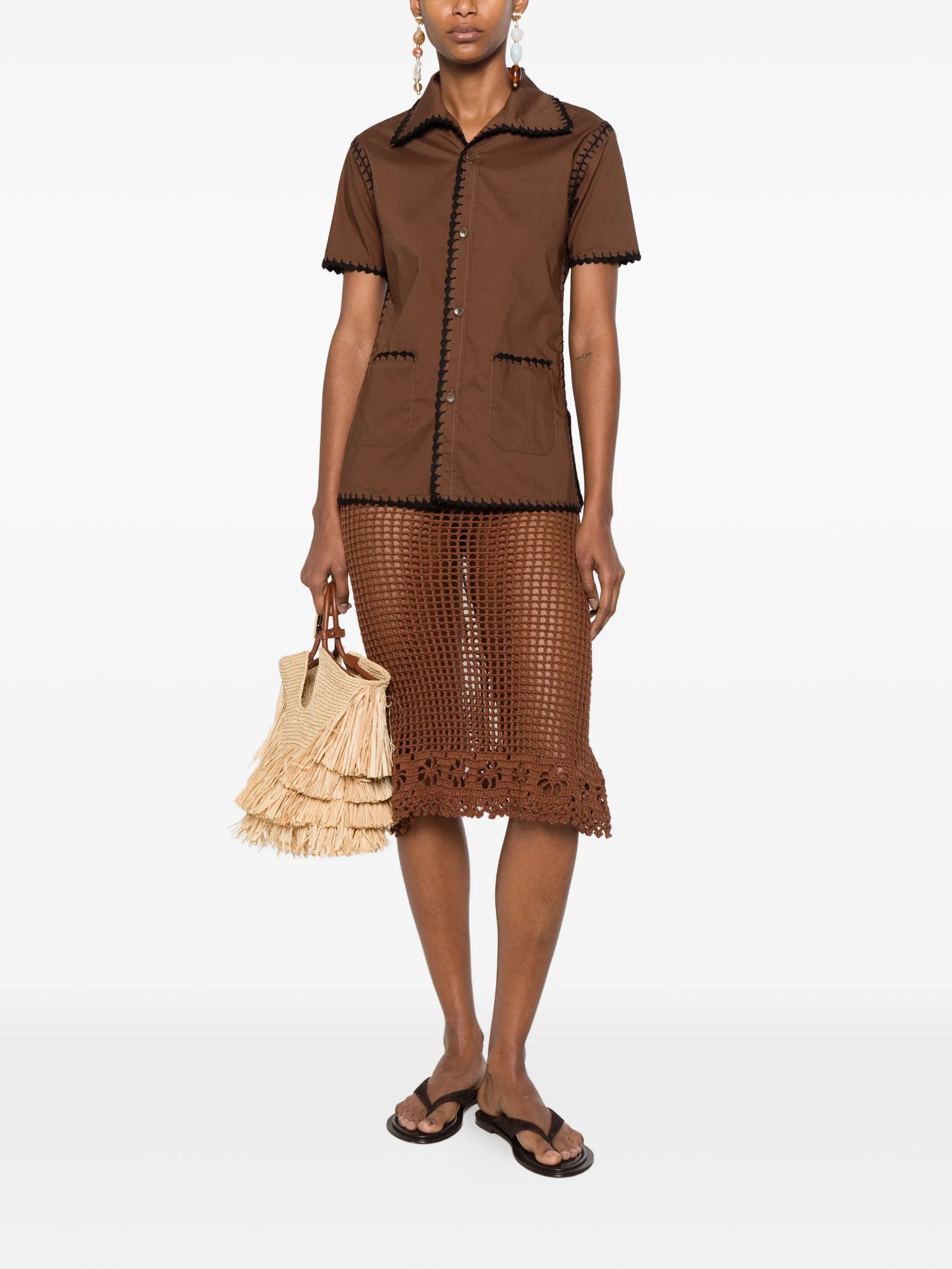 TERRY Puesto crochet - trim shirt