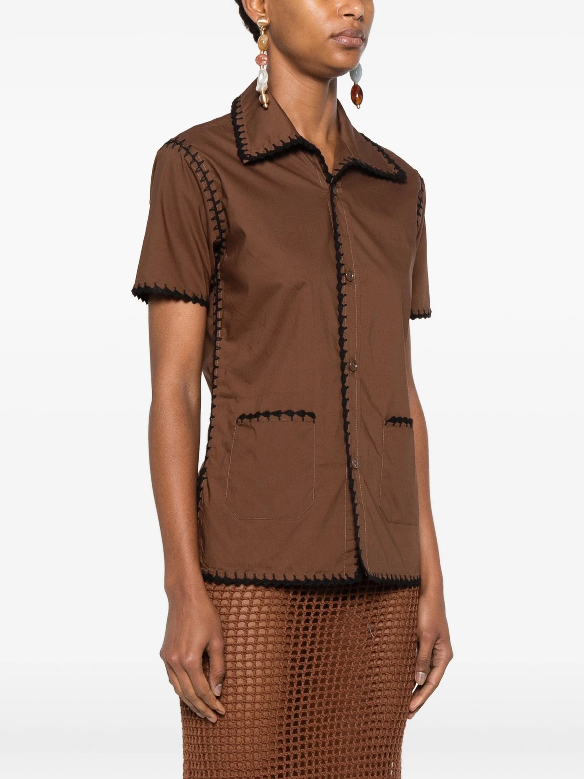TERRY Puesto crochet - trim shirt