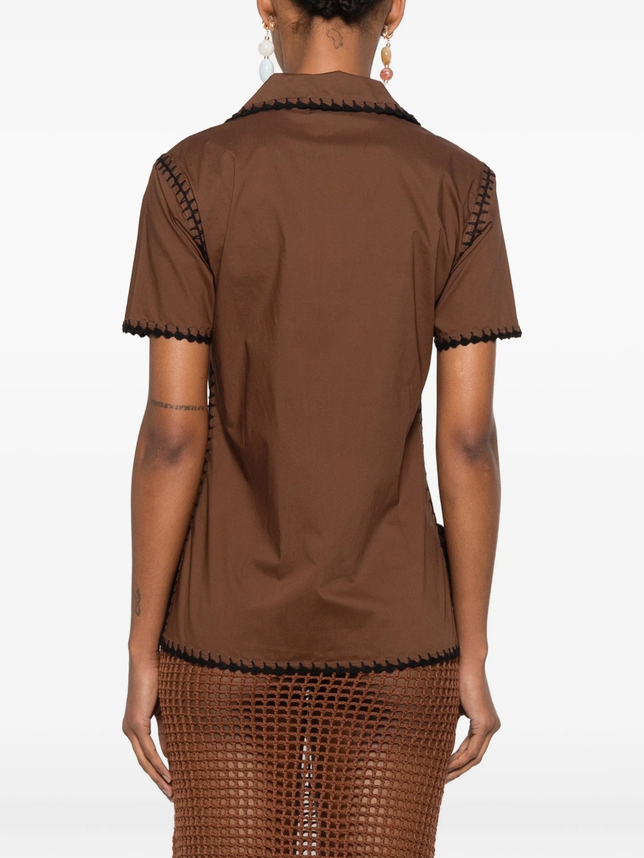 TERRY Puesto crochet - trim shirt