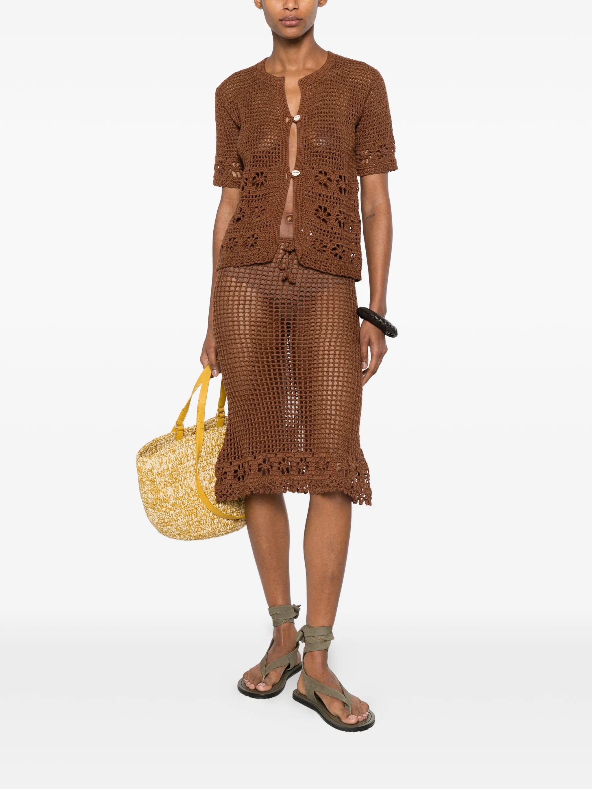 TERRY Puesto Sara crochet - knit skirt