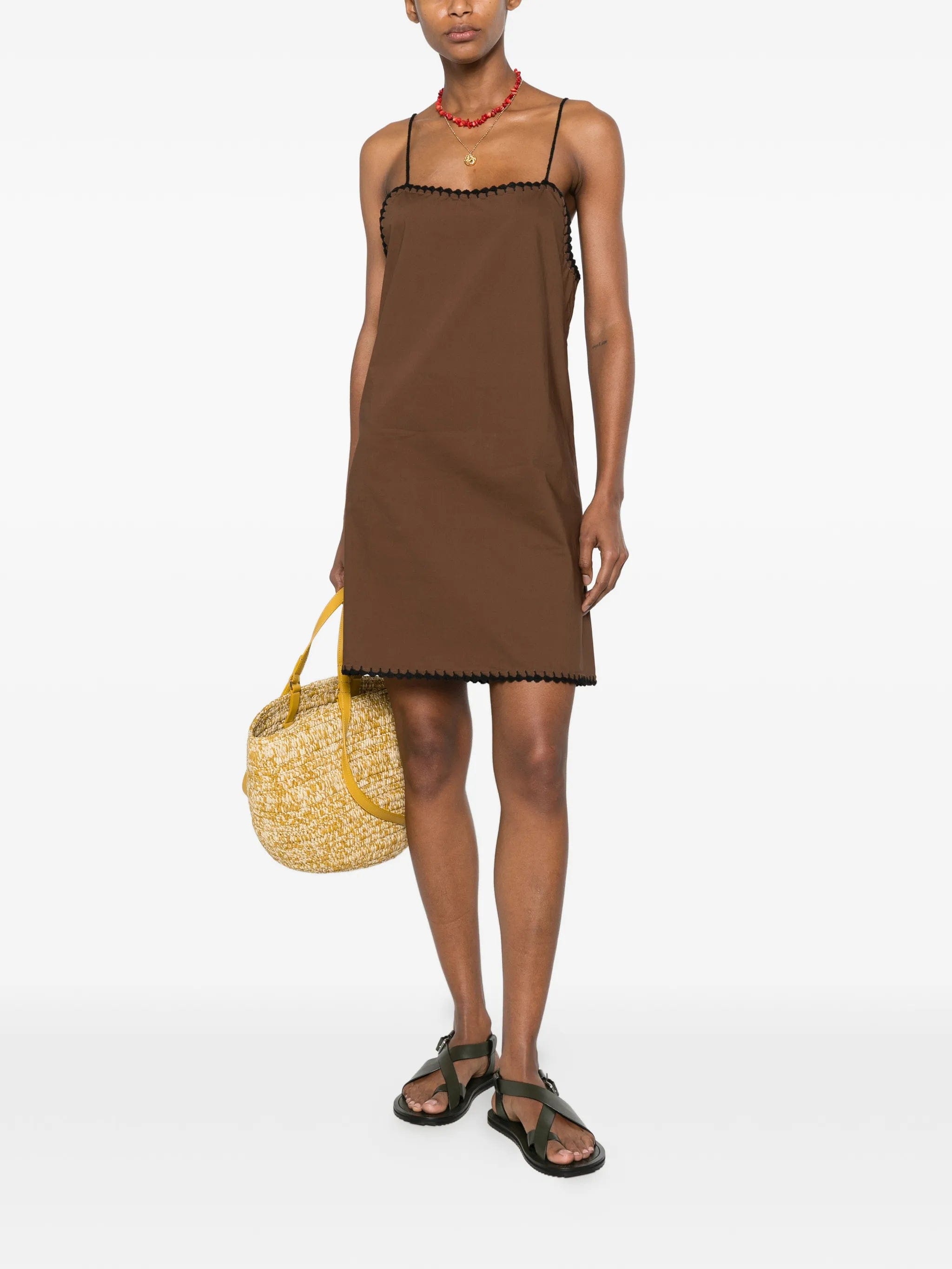 TERRY Puesto crochet - trim mini dress