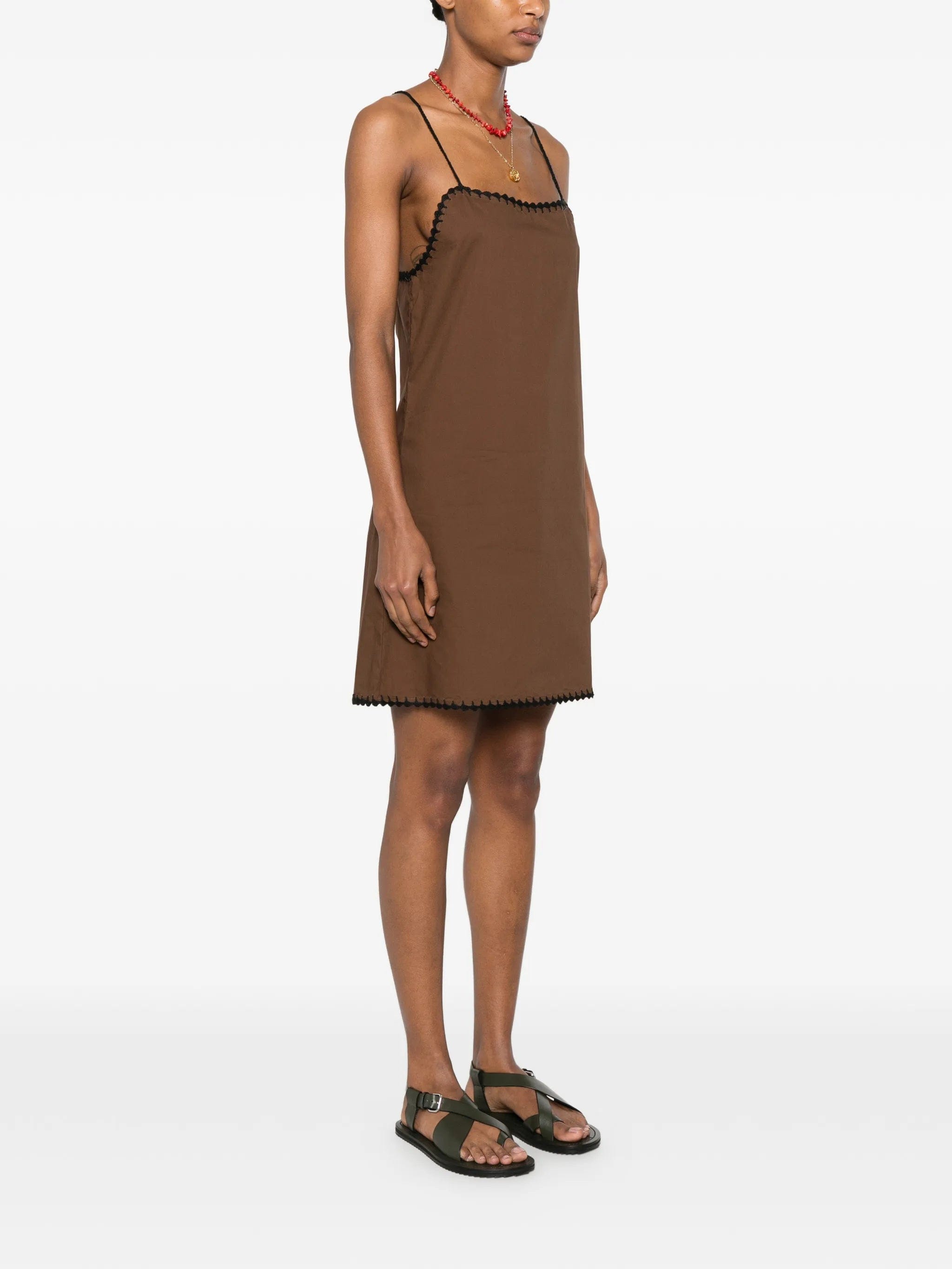 TERRY Puesto crochet - trim mini dress