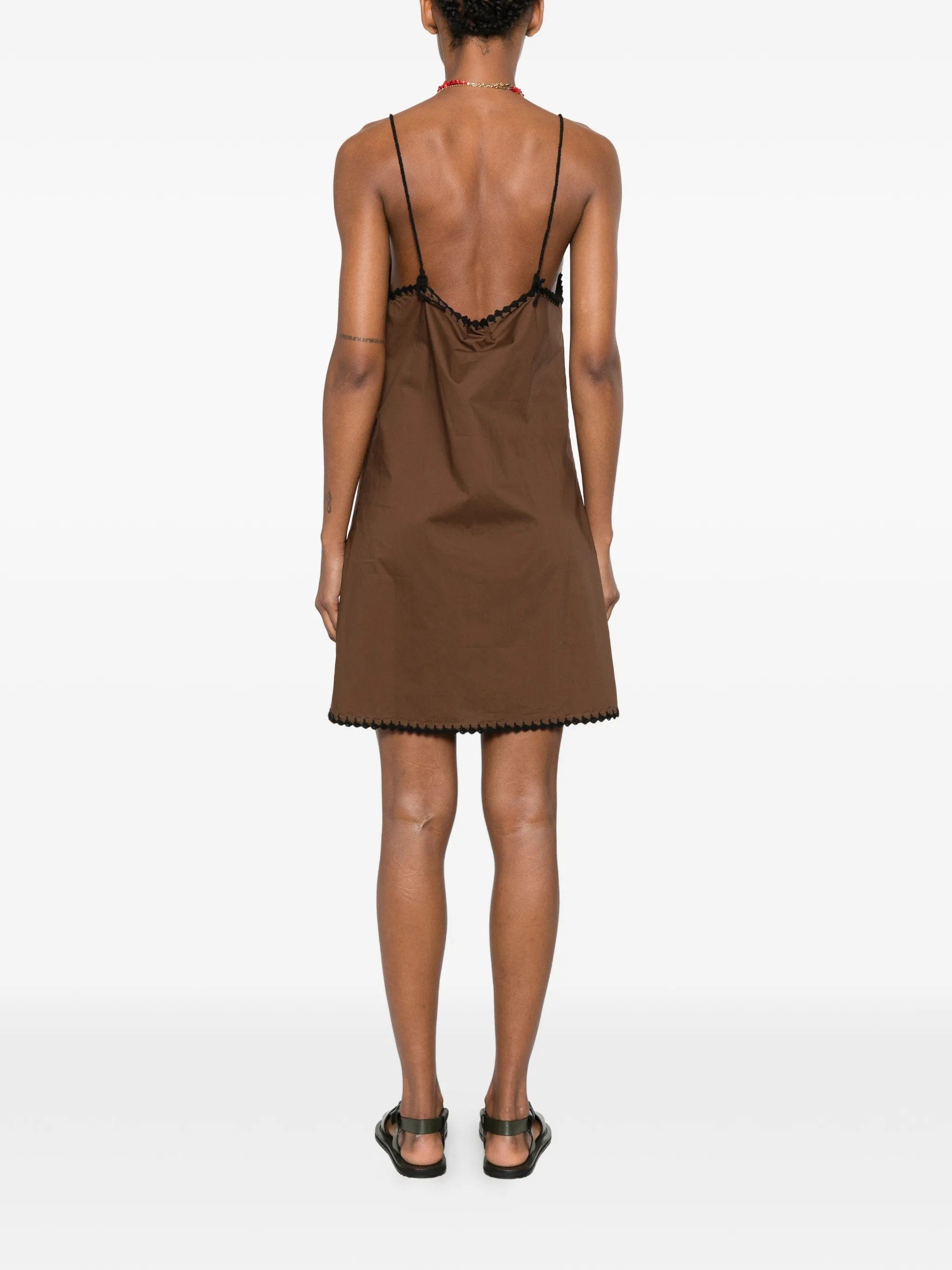 TERRY Puesto crochet - trim mini dress