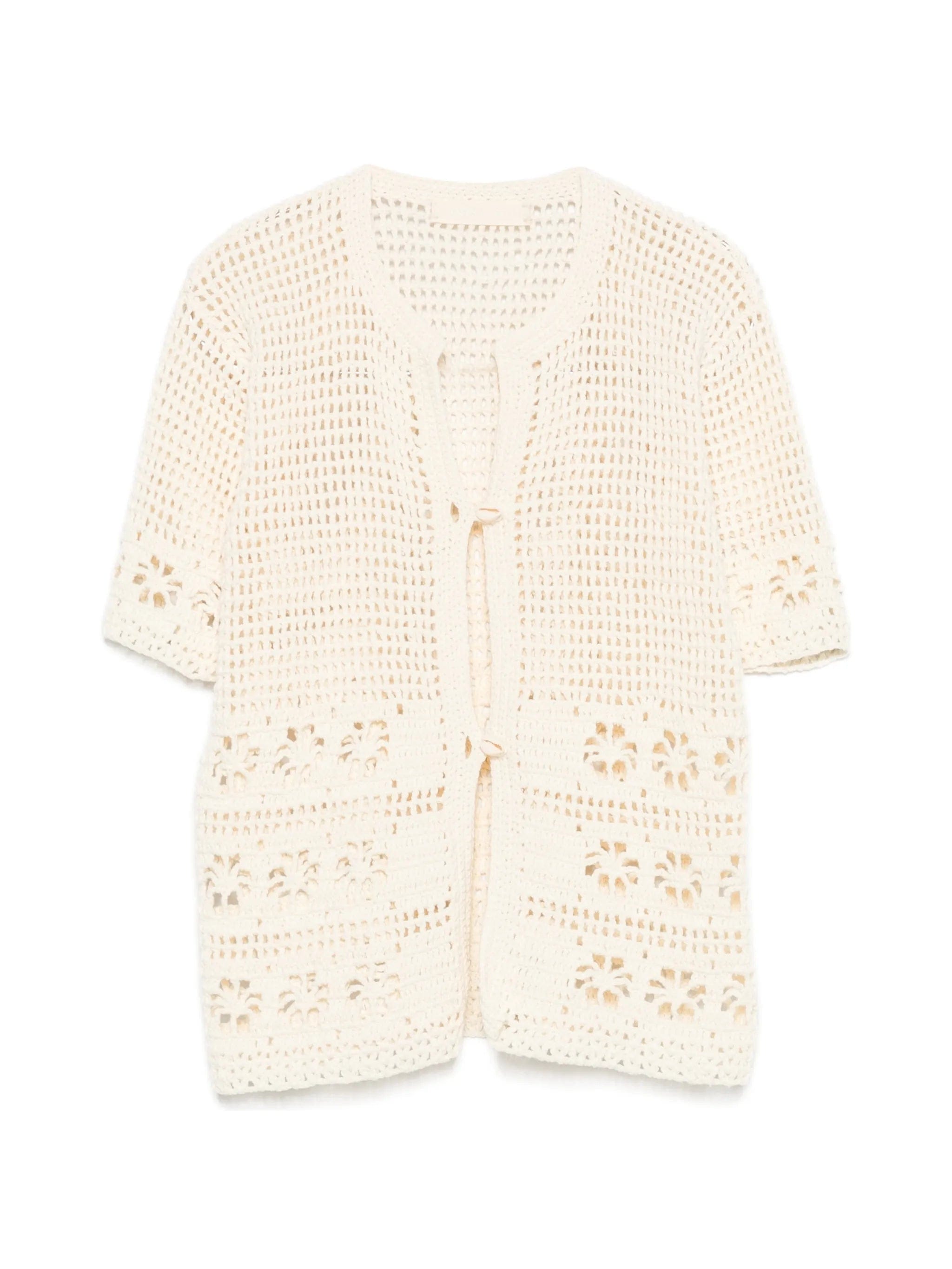 TERRY Puesto crochet - knit shell - embellished cardigan