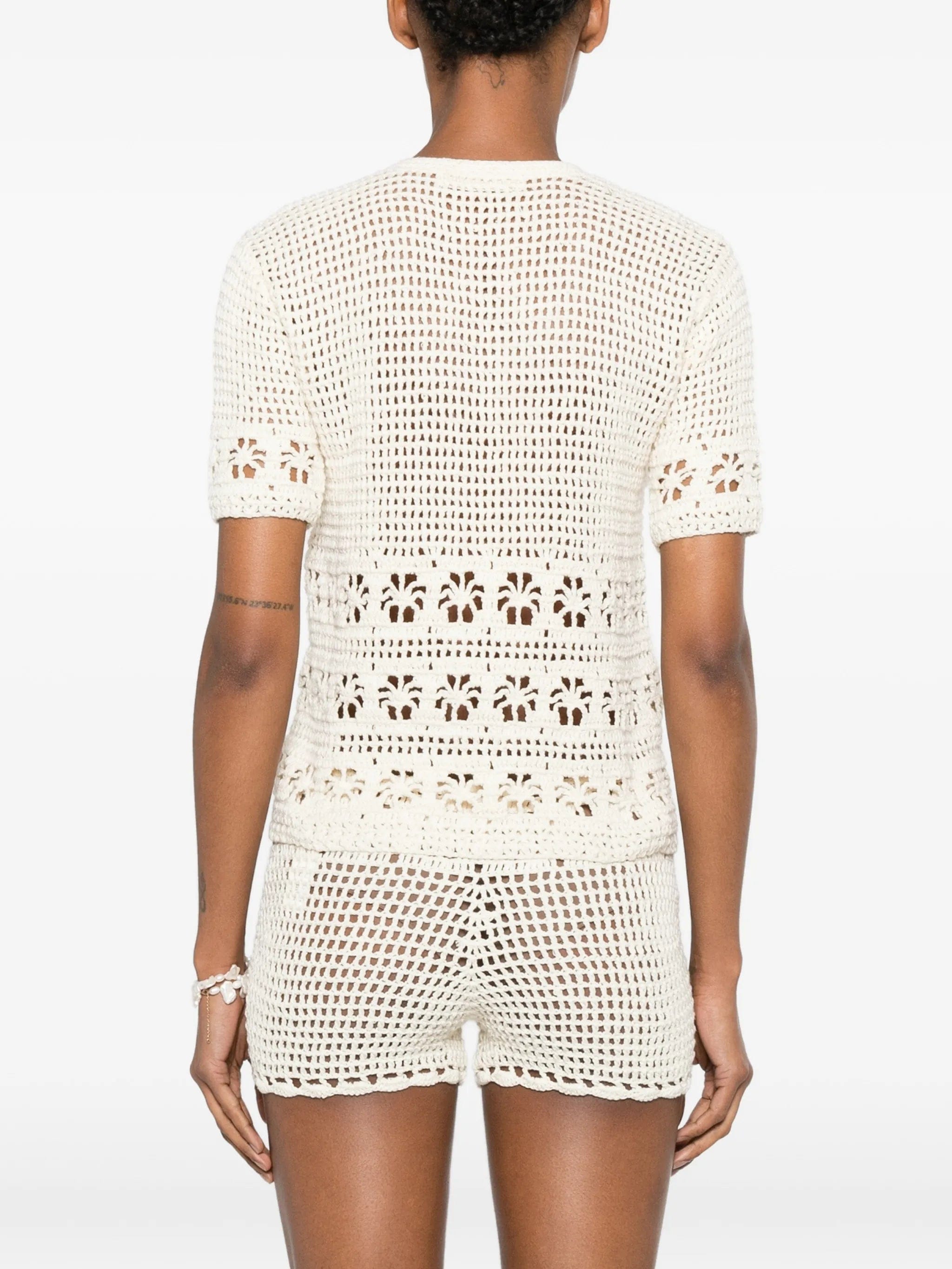 TERRY Puesto crochet - knit shell - embellished cardigan