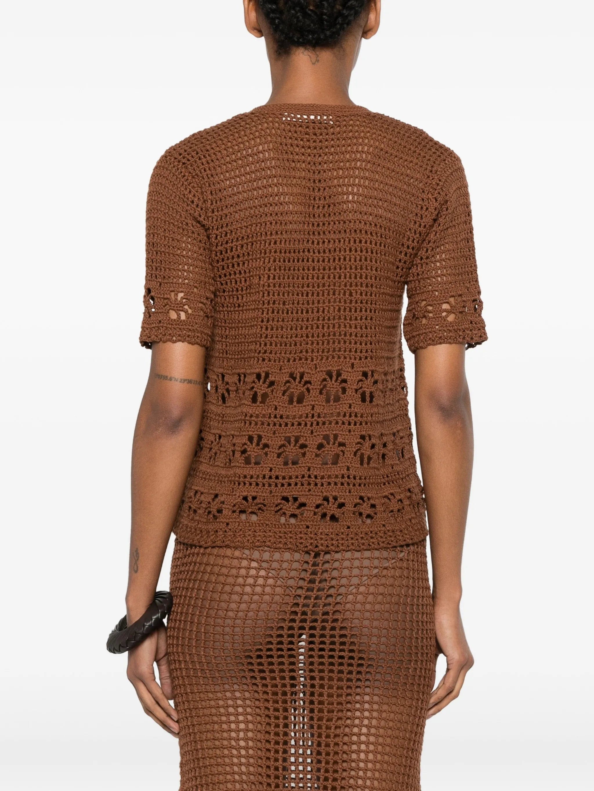 TERRY Puesto crochet - knit button - up cardigan