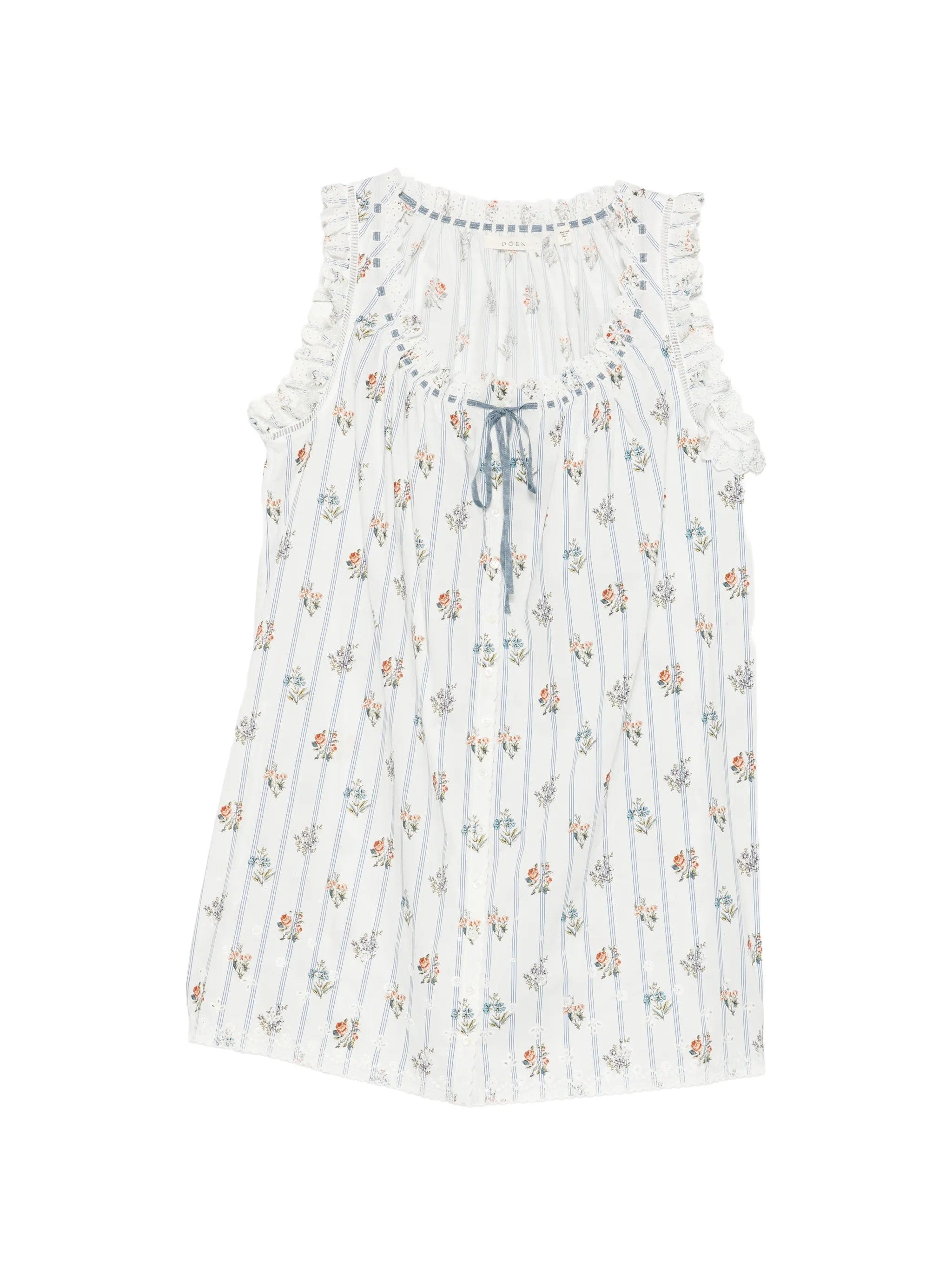 DÔEN Nessie floral - print ruffled mini dress