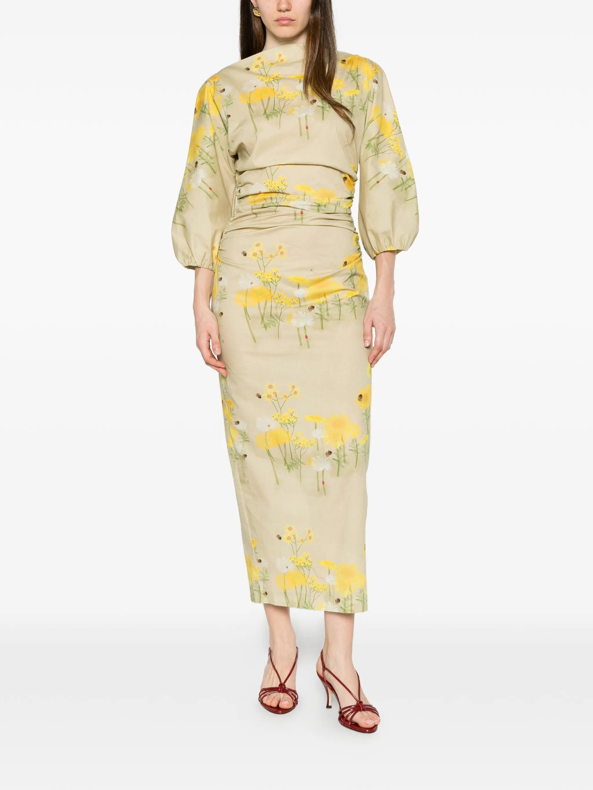 Bernadette Ezra floral - print midi dress