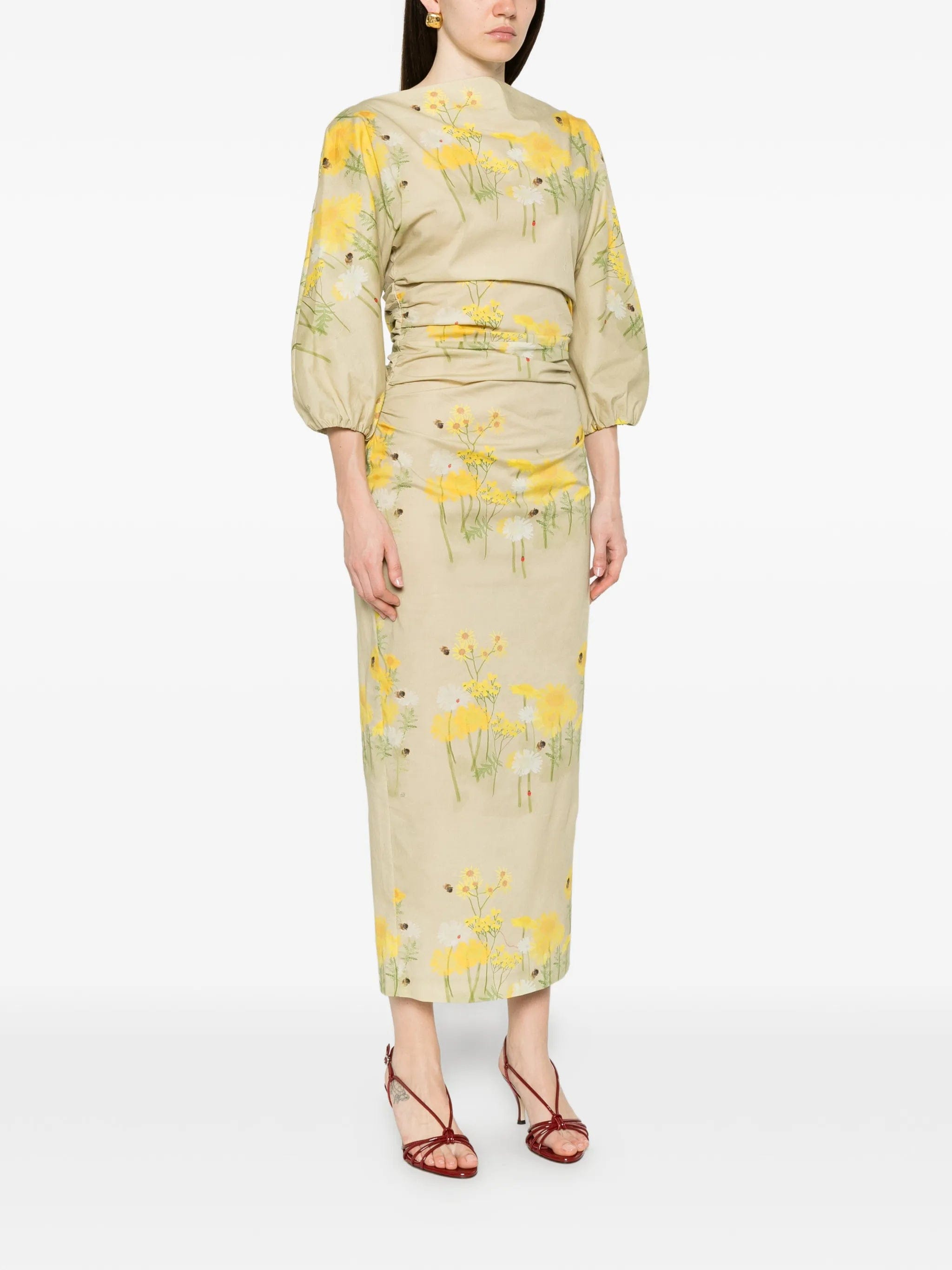 Bernadette Ezra floral - print midi dress