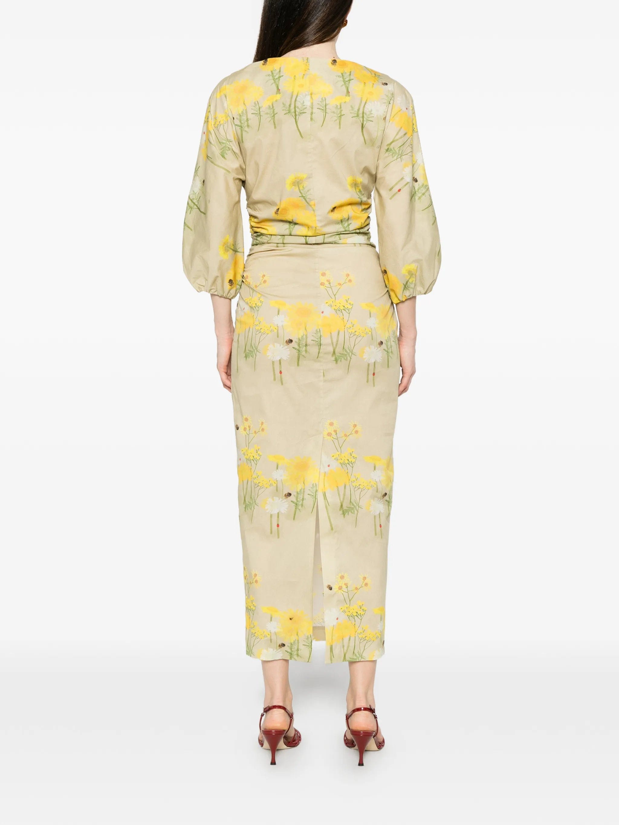Bernadette Ezra floral - print midi dress