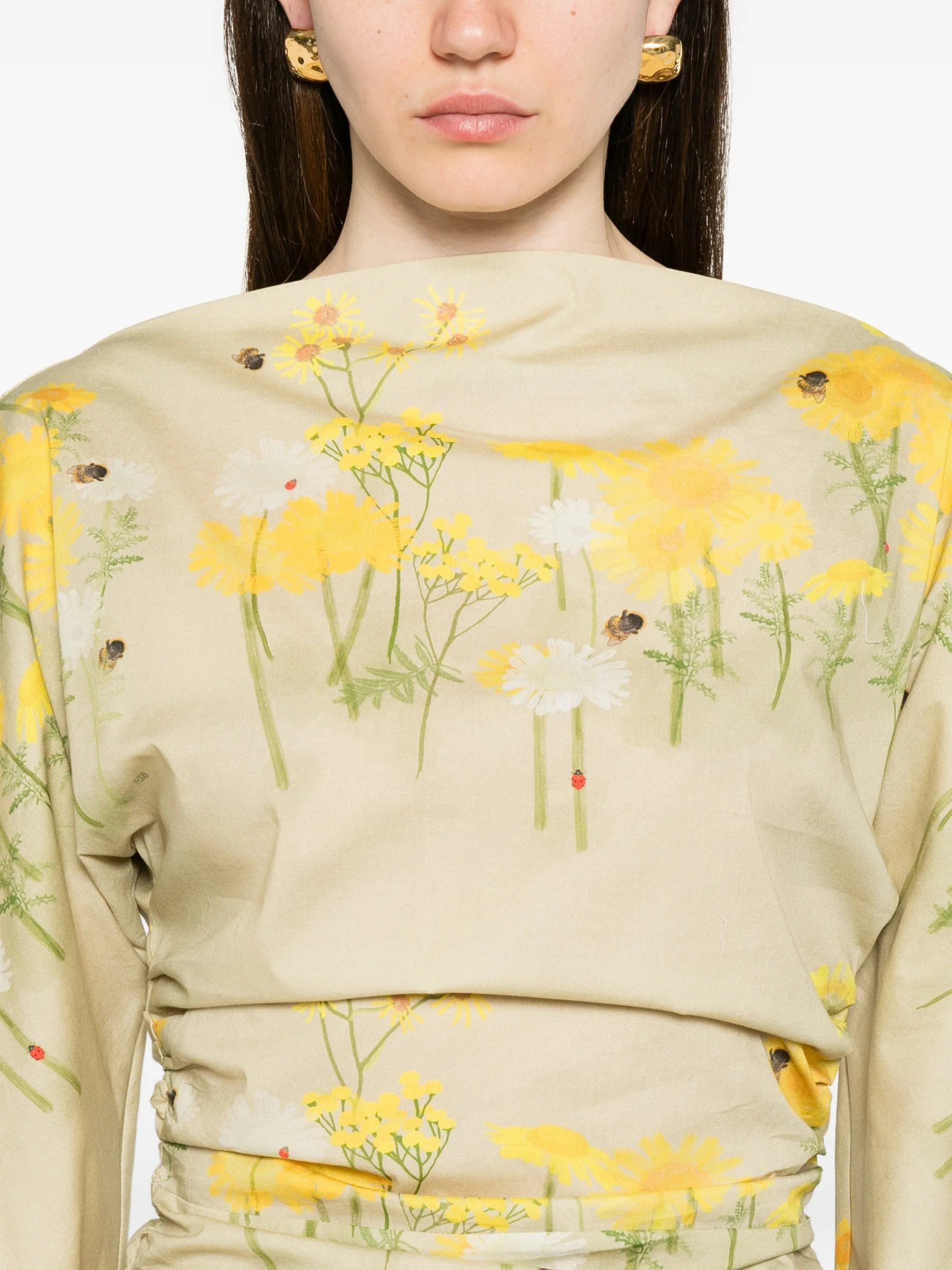 Bernadette Ezra floral - print midi dress