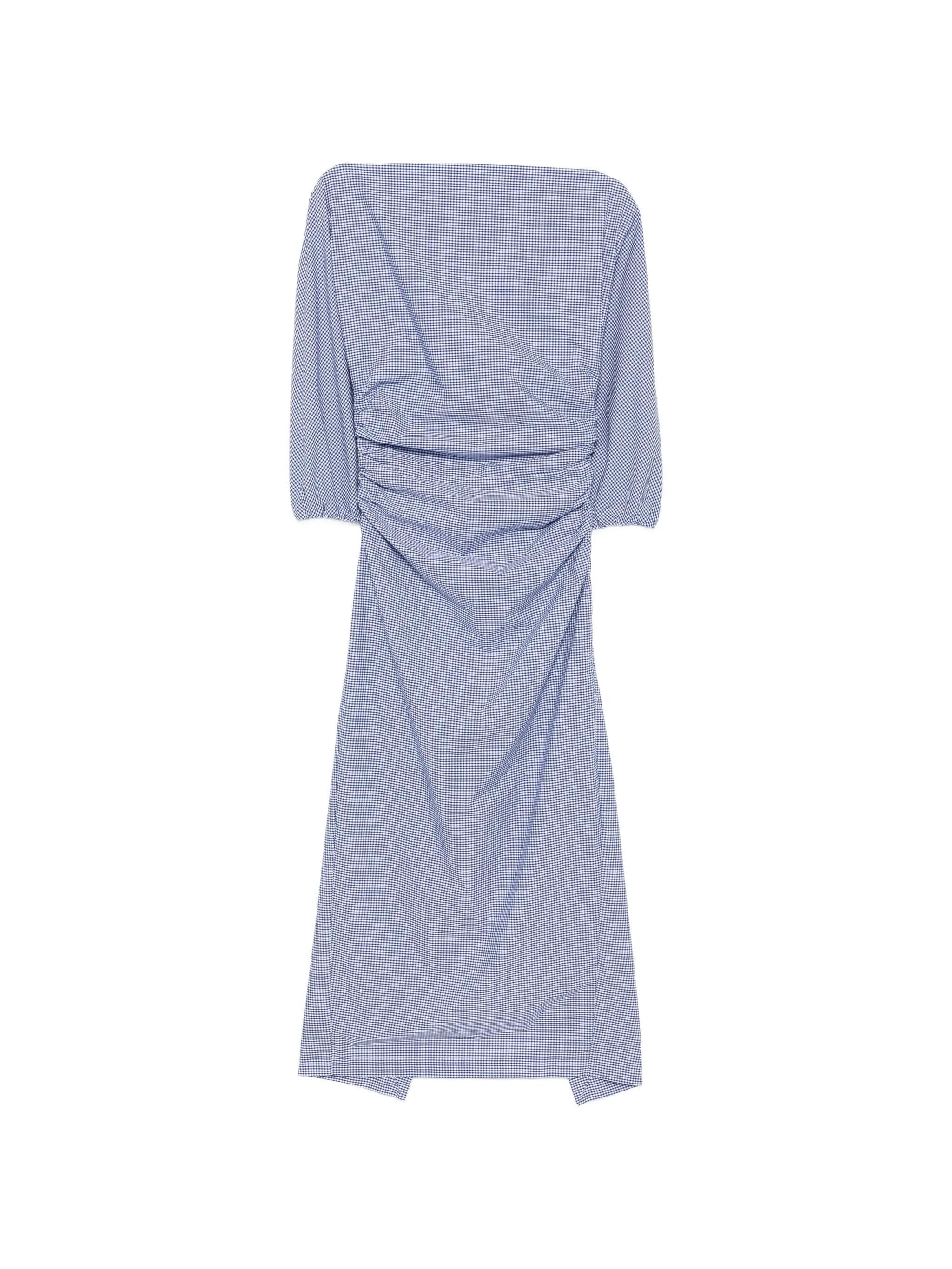 Bernadette Ezra gingham - print gathered midi dress