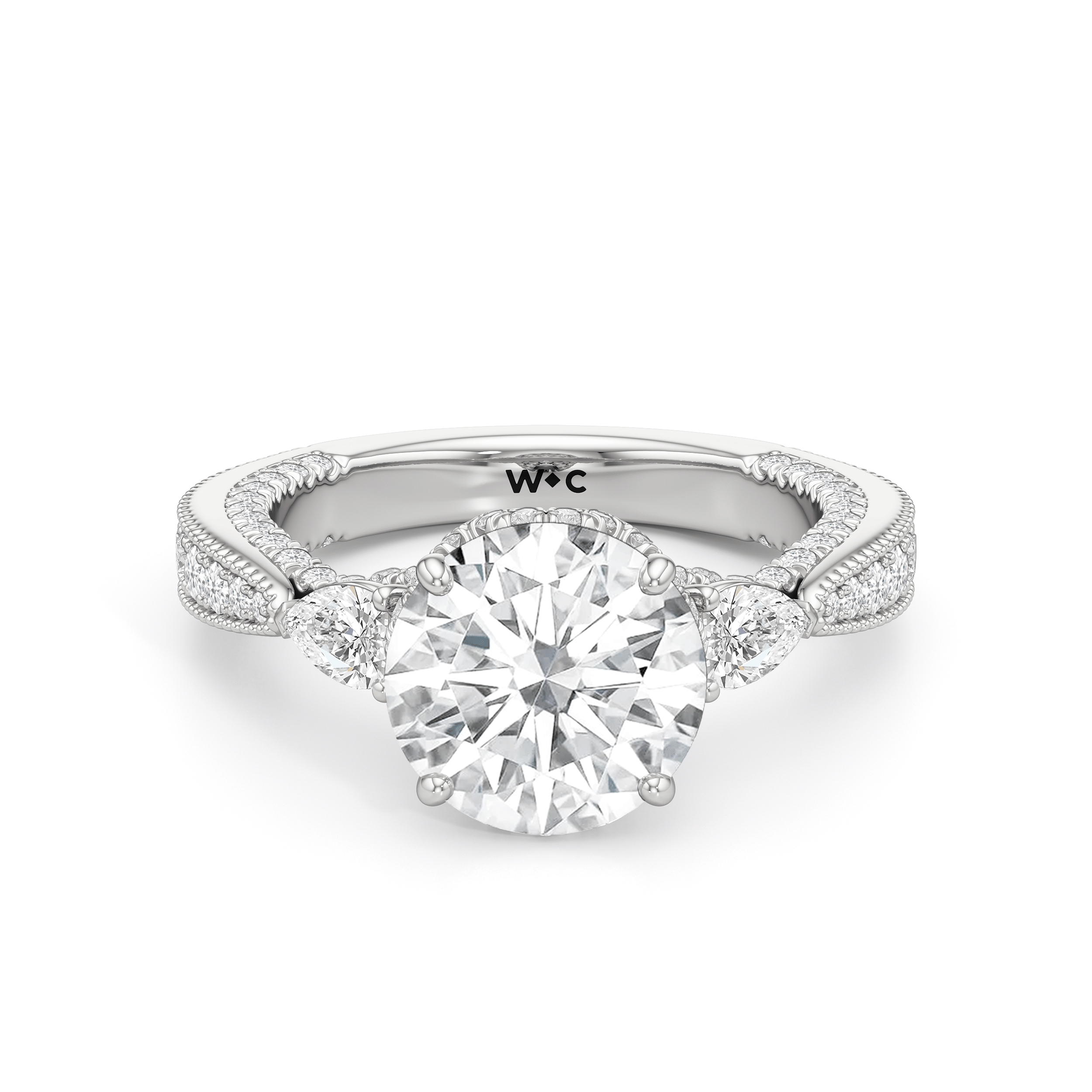 RING The Chrysler Pear Three Stone Ring - Home Preview
