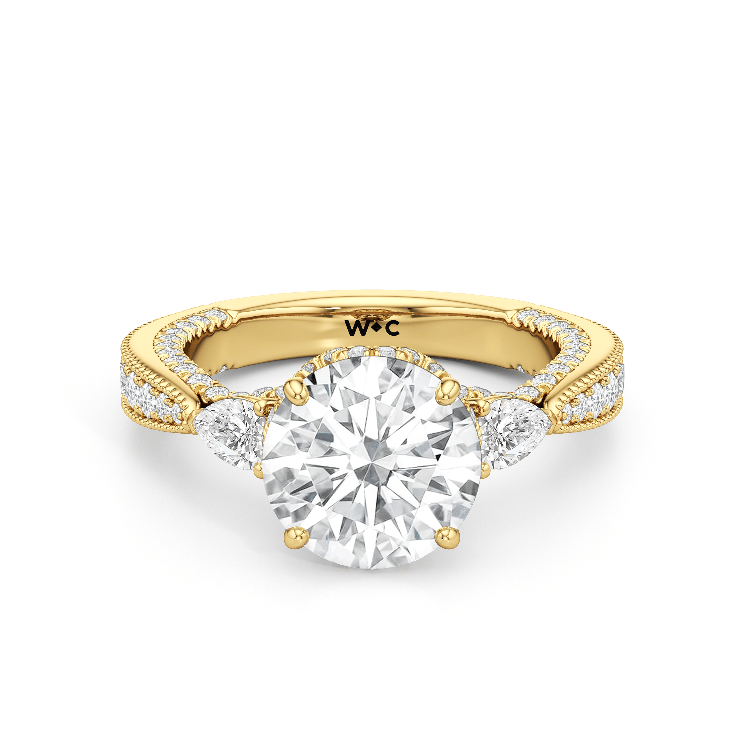 RING The Chrysler Pear Three Stone Ring - Home Preview