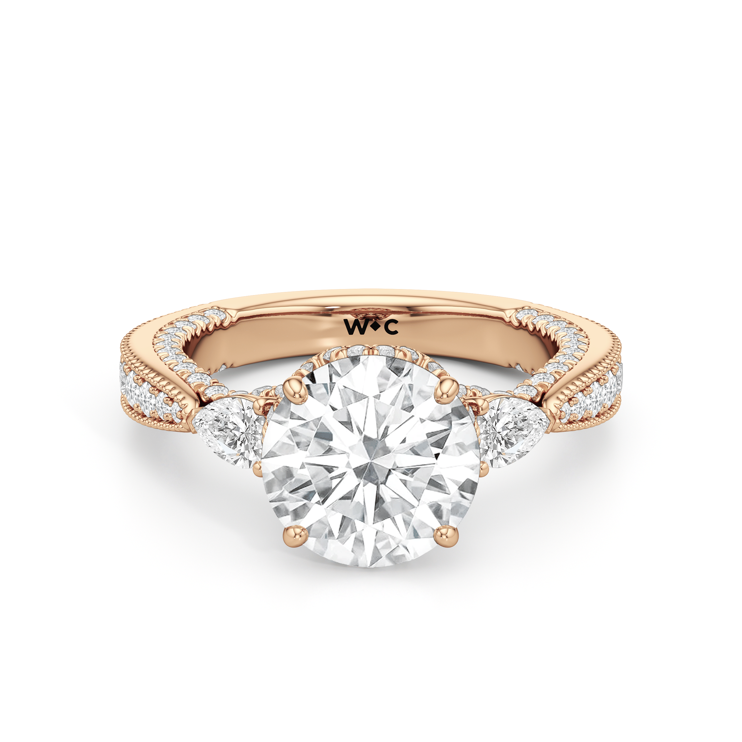 RING The Chrysler Pear Three Stone Ring - Home Preview
