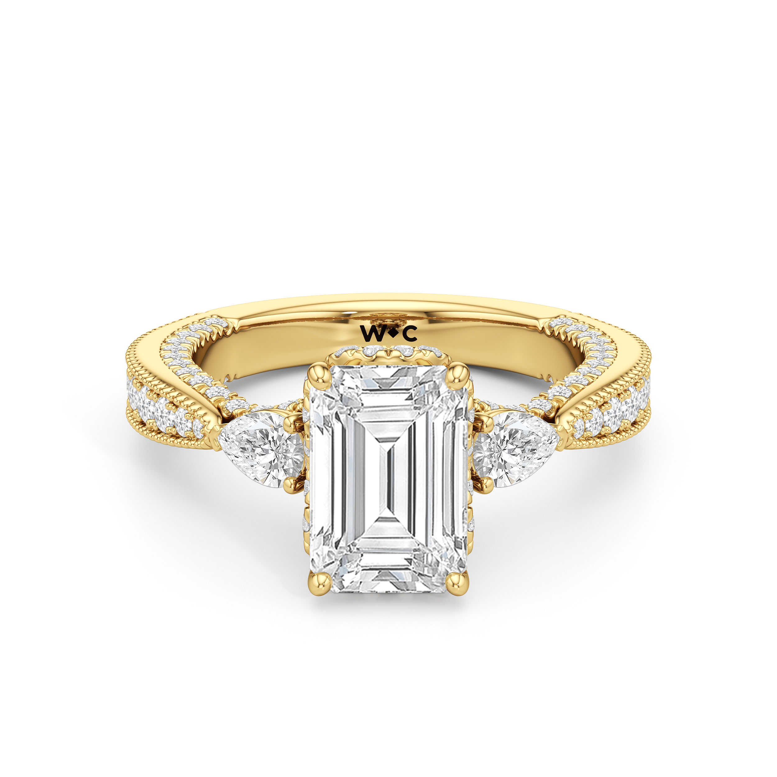 RING The Chrysler Pear Three Stone Ring - Home Preview