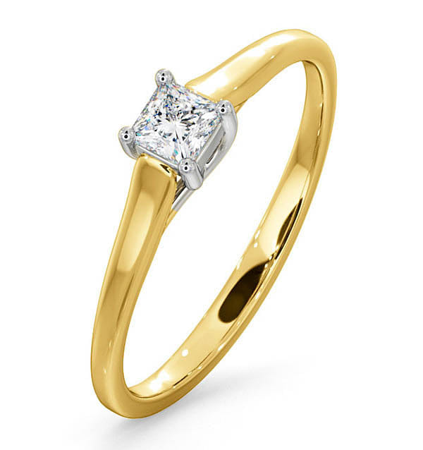 Diamond Certified Lucy 18K Gold Diamond Engagement Ring 0.25CT - G - H/SI