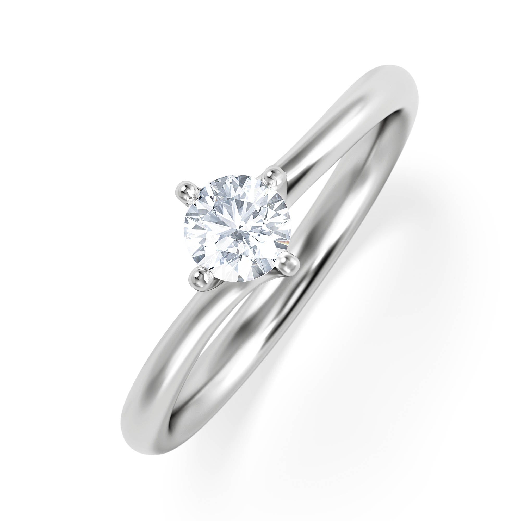 Diamond Lily Certified Lab Diamond Engagement Ring 0.33CT F/VS1 Platinum