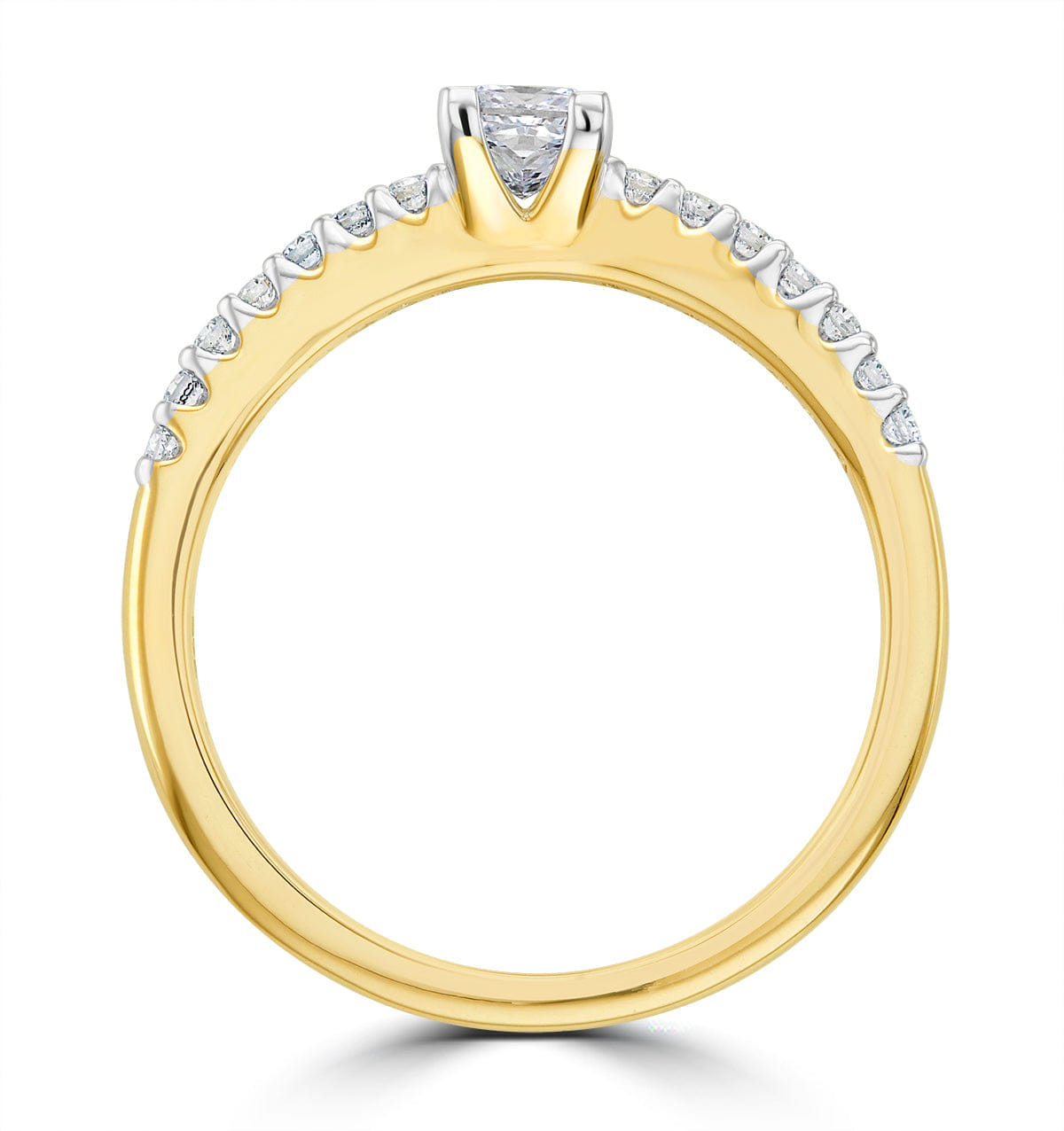 Princess Cut Lab Diamond Engagement Ring 0.50ct H/Si in 9K Gold