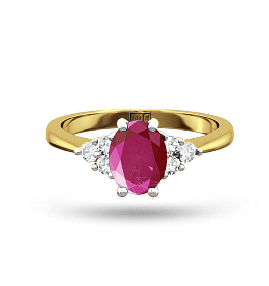 Diamond 18K Gold 0.85ct Pink Sapphire and 0.12ct Diamond Ring