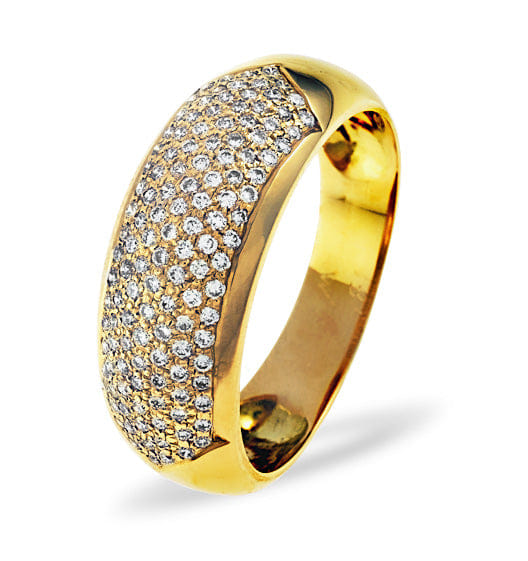 Diamond 18K Gold Diamond Pave Ring 0.35ct H/si