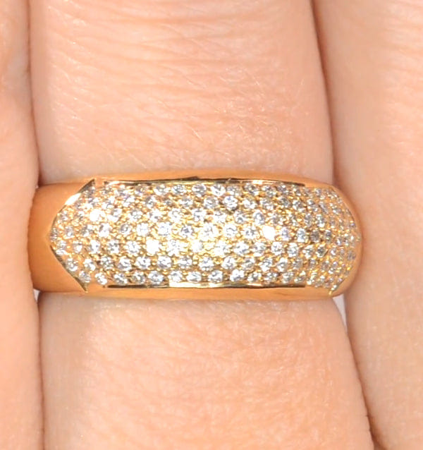Diamond 18K Gold Diamond Pave Ring 0.35ct H/si