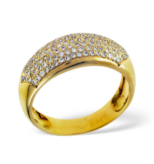 Diamond 18K Gold Diamond Pave Ring 0.35ct H/si