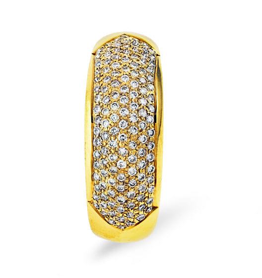 Diamond 18K Gold Diamond Pave Ring 0.35ct H/si