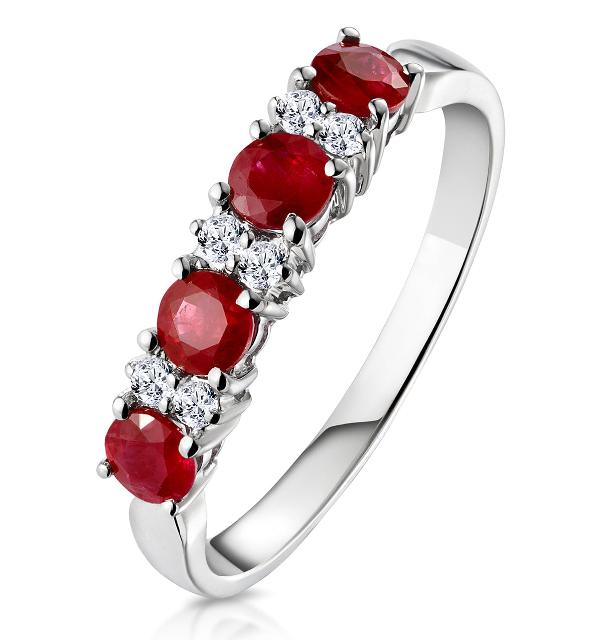 Diamond Ruby 0.66ct And Diamond 9K White Gold Ring