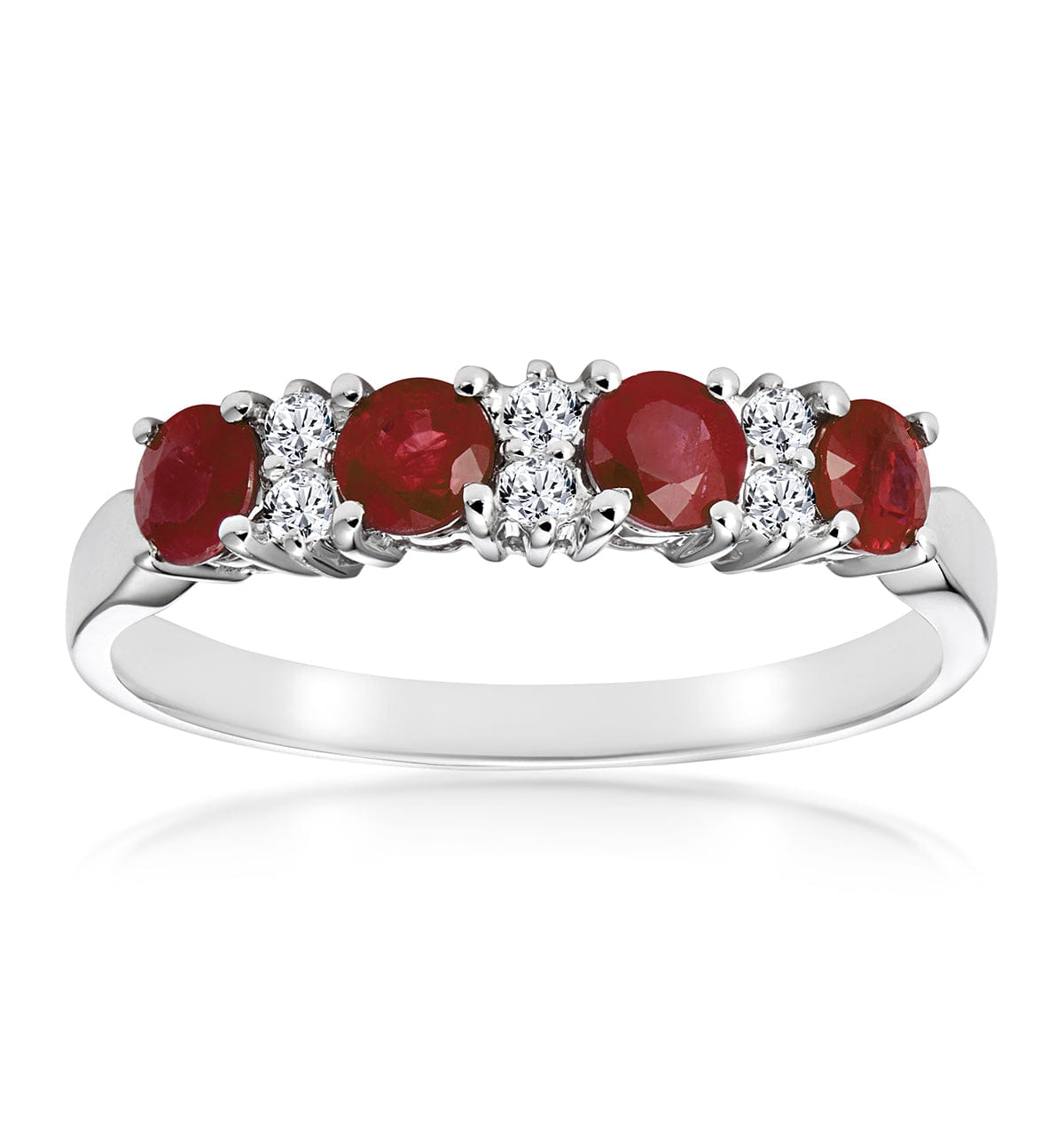 Diamond Ruby 0.66ct And Diamond 9K White Gold Ring
