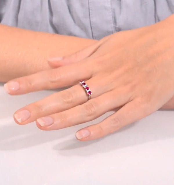 Diamond Ruby 0.66ct And Diamond 9K White Gold Ring