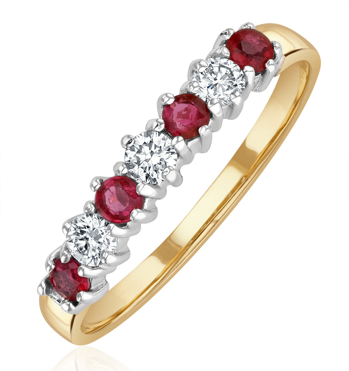 Diamond Ruby 0.30ct And Diamond 9K Gold Ring