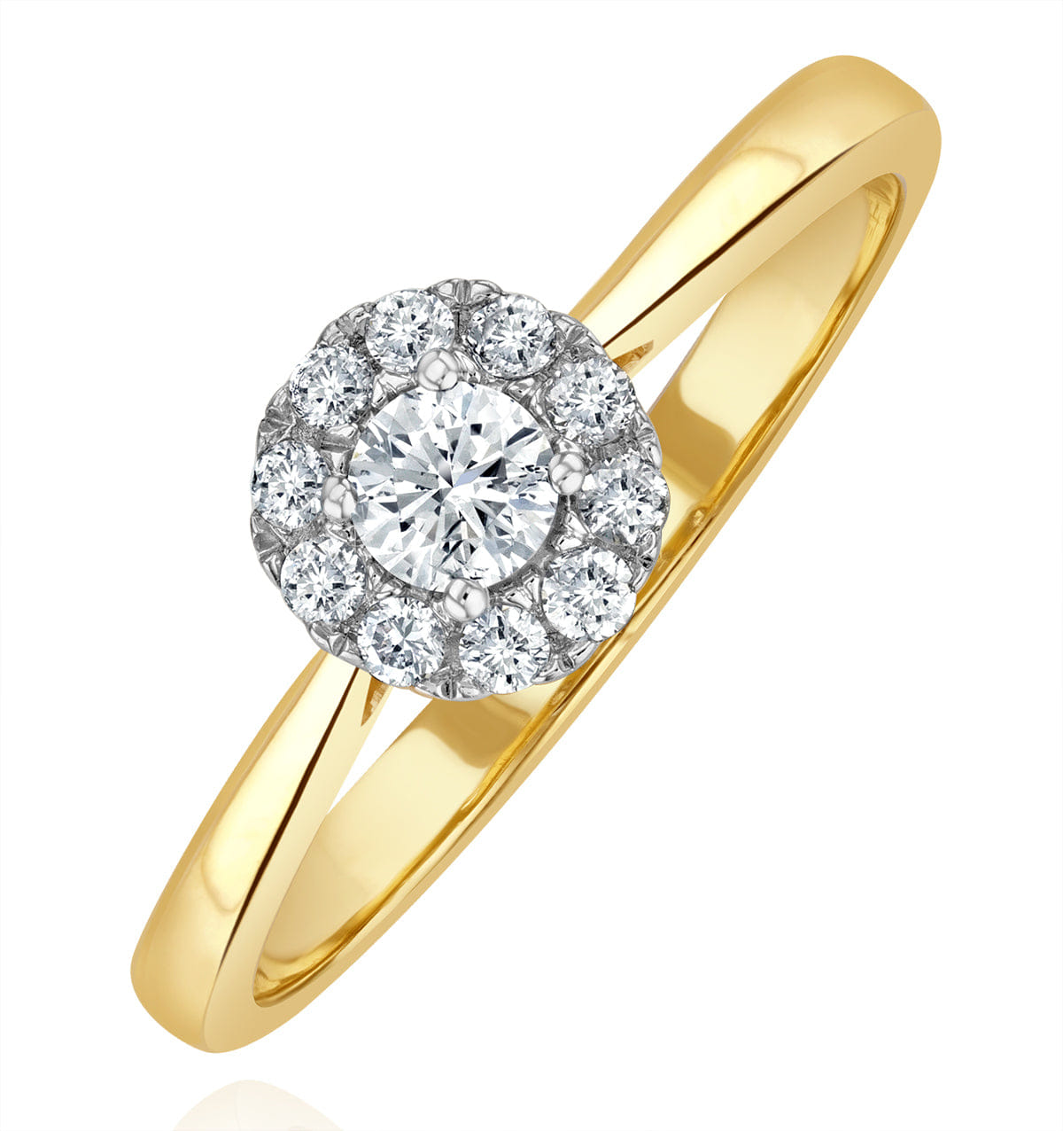 Diamond Lab Diamond Halo Engagement Ring 0.25ct H/Si in 9K Gold