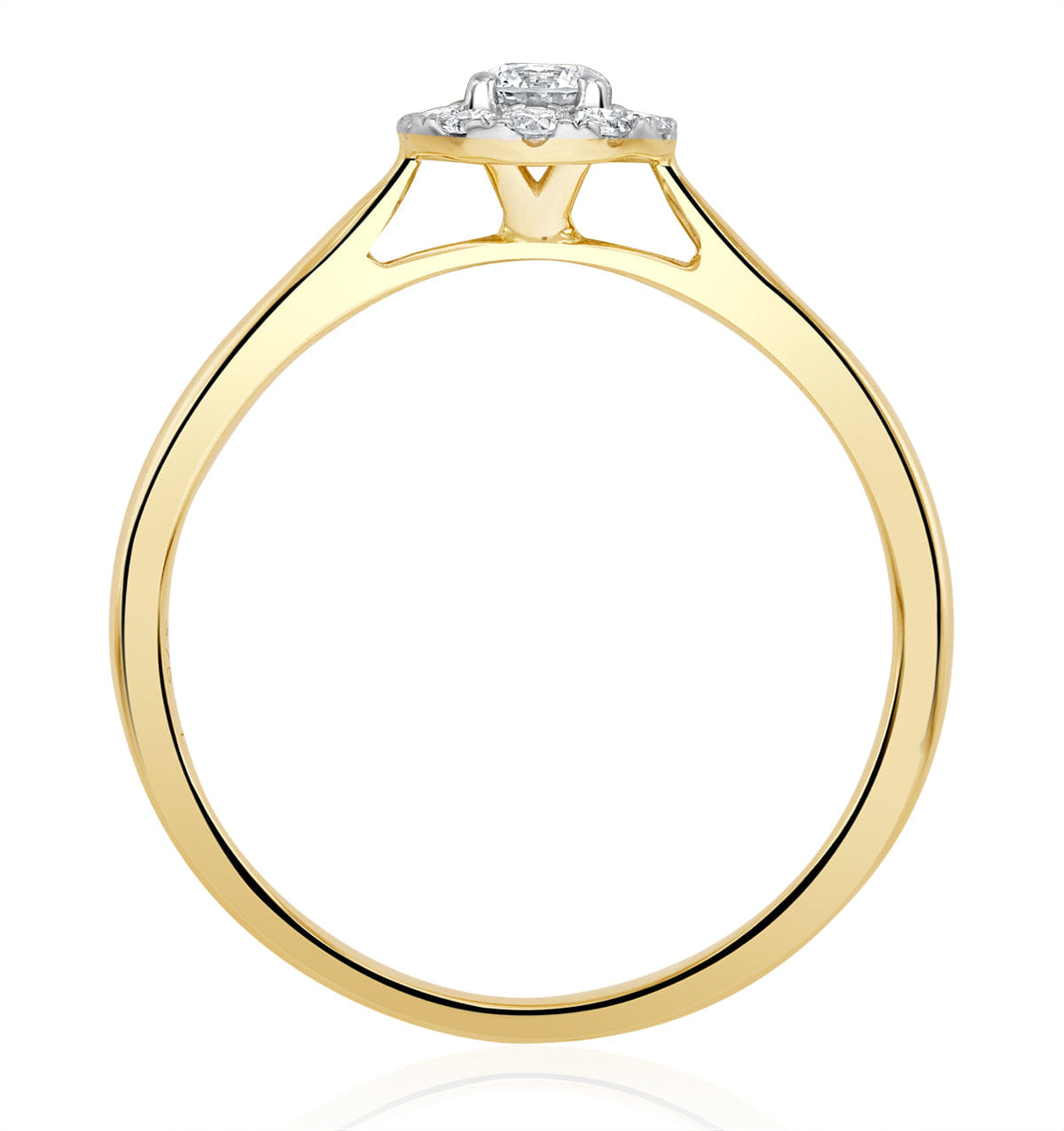 Diamond Lab Diamond Halo Engagement Ring 0.25ct H/Si in 9K Gold