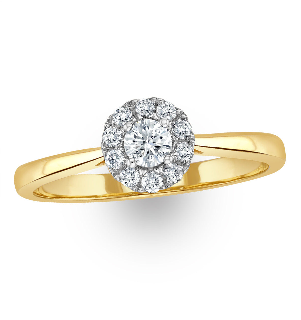 Diamond Lab Diamond Halo Engagement Ring 0.25ct H/Si in 9K Gold