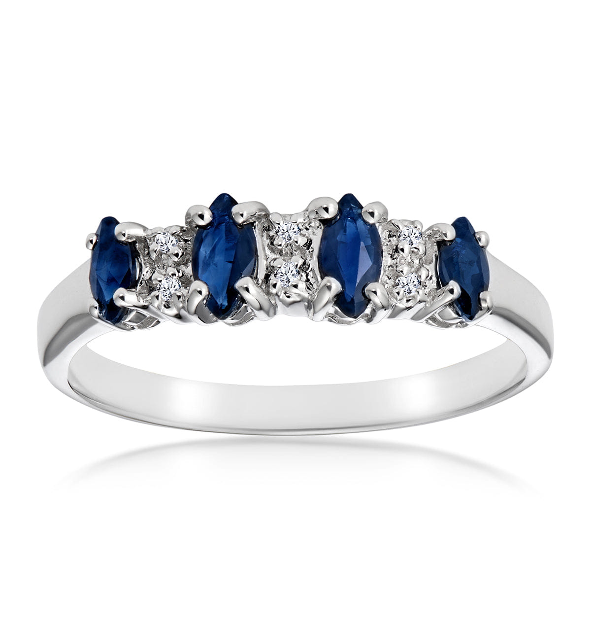 Diamond Sapphire 0.76ct And Diamond 9K White Gold Ring