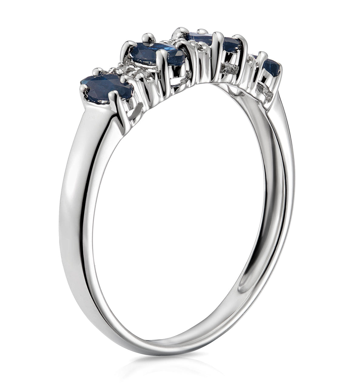 Diamond Sapphire 0.76ct And Diamond 9K White Gold Ring