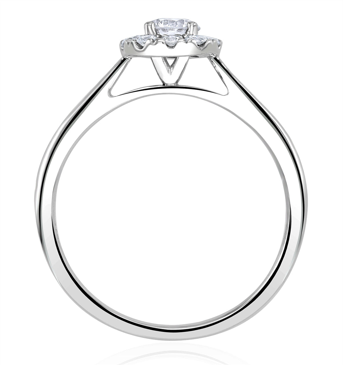 Diamond Lab Diamond Halo Engagement Ring 0.50ct H/Si in 9K White Gold