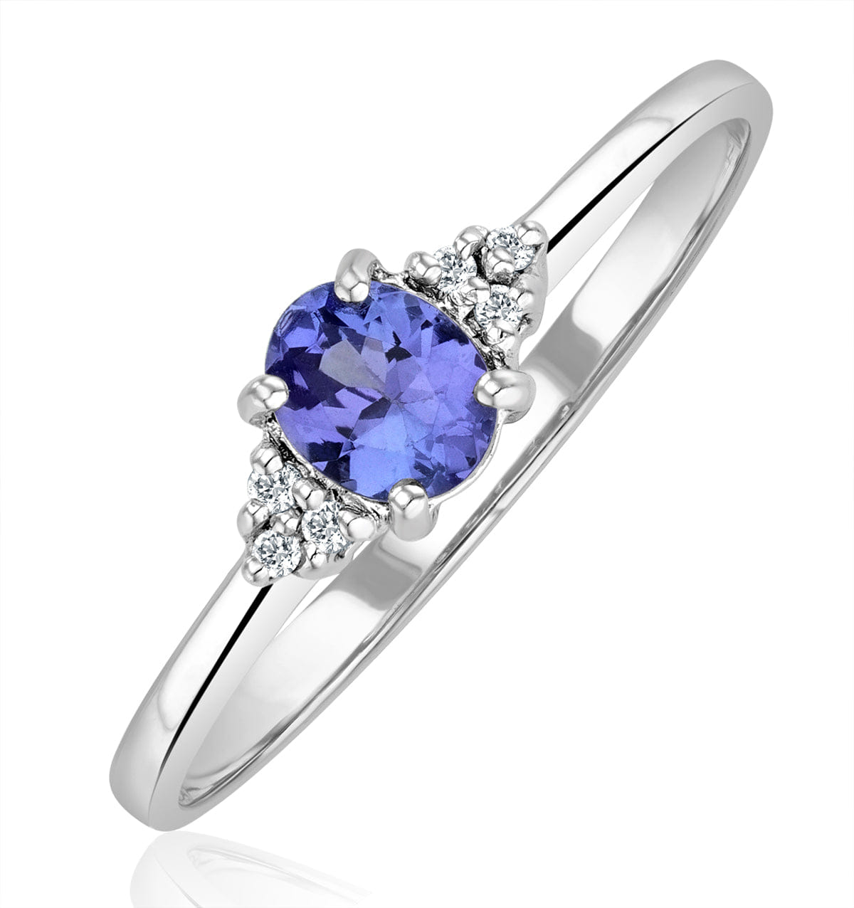 Diamond Tanzanite 0.35ct And Diamond 18K White Gold Ring