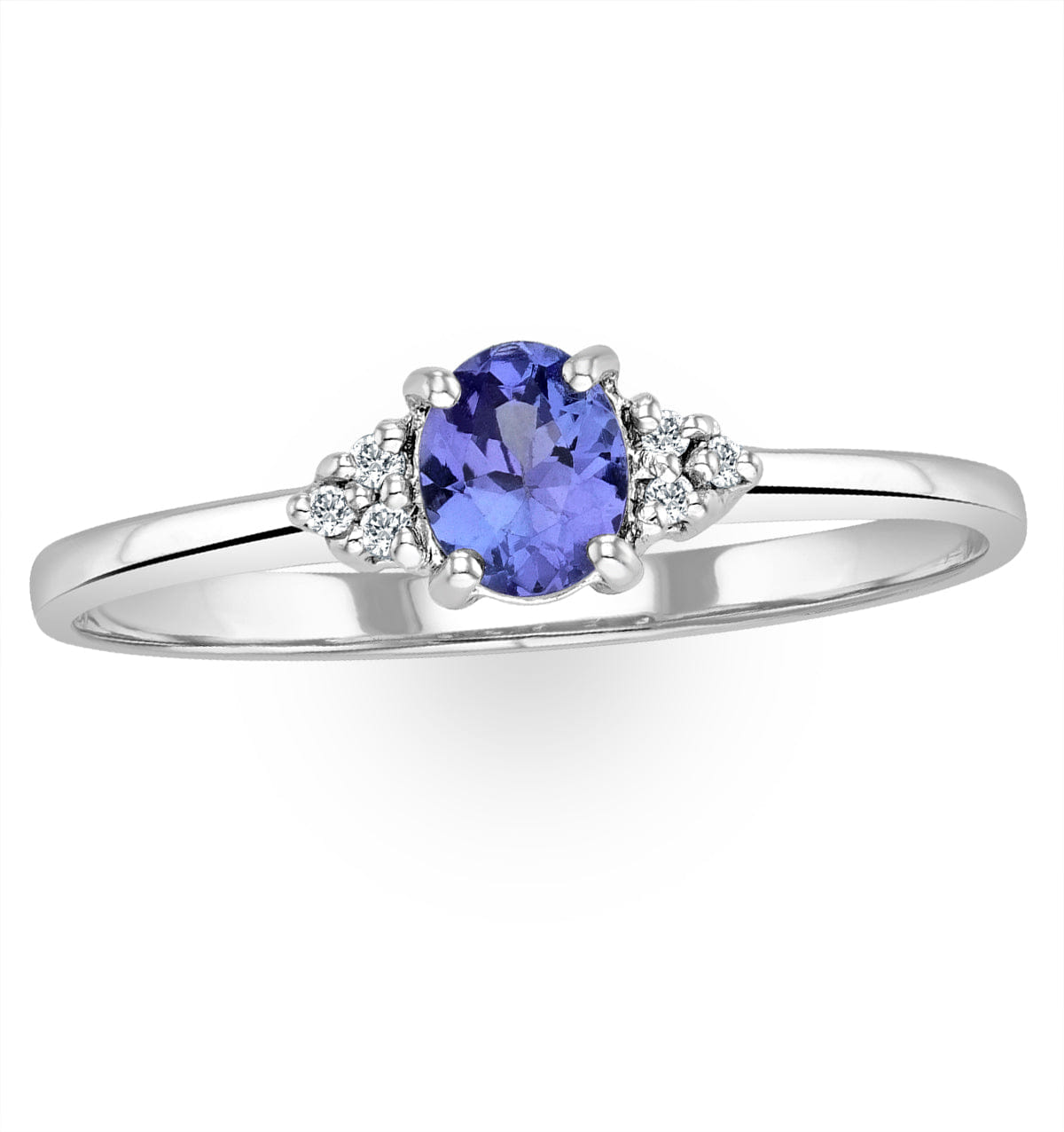 Diamond Tanzanite 0.35ct And Diamond 18K White Gold Ring