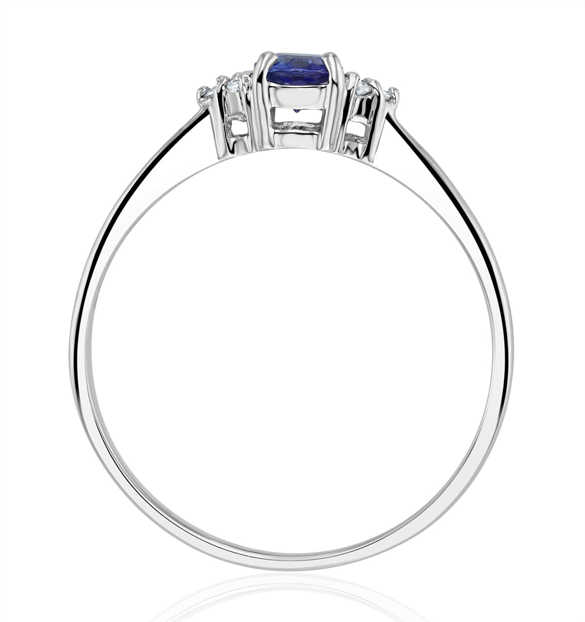 Diamond Tanzanite 0.35ct And Diamond 18K White Gold Ring