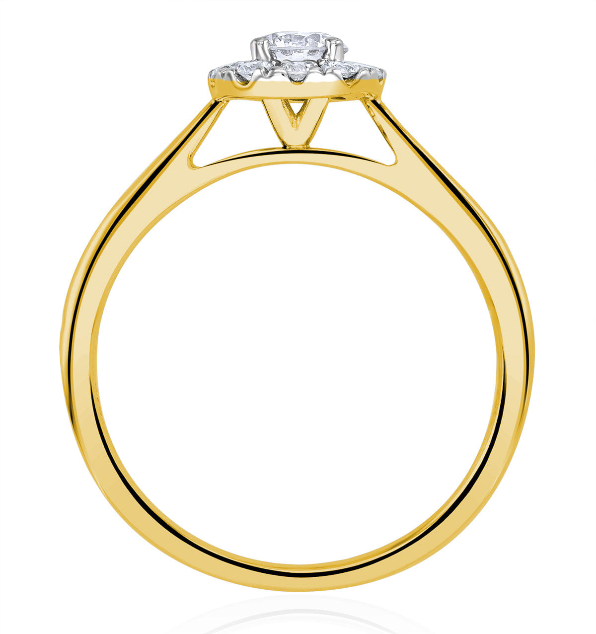 Diamond Lab Diamond Halo Engagement Ring 0.50ct H/Si in 9K Gold