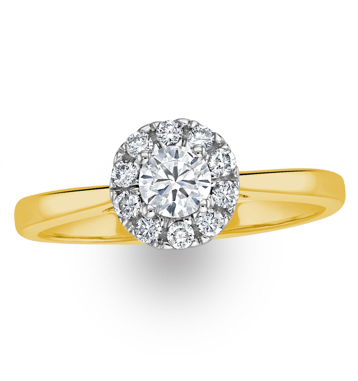 Diamond Lab Diamond Halo Engagement Ring 0.50ct H/Si in 9K Gold