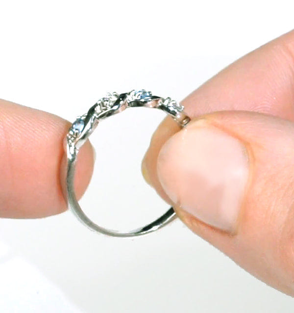 Diamond Blue Topaz 0.18CT And Diamond 9K White Gold Ring
