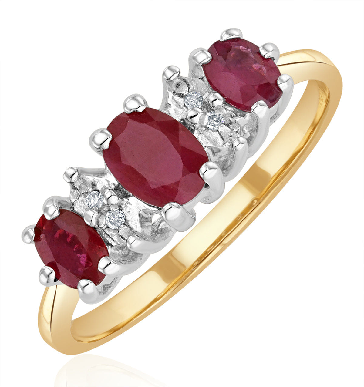Diamond Ruby 0.85ct And Diamond 9K Gold Ring