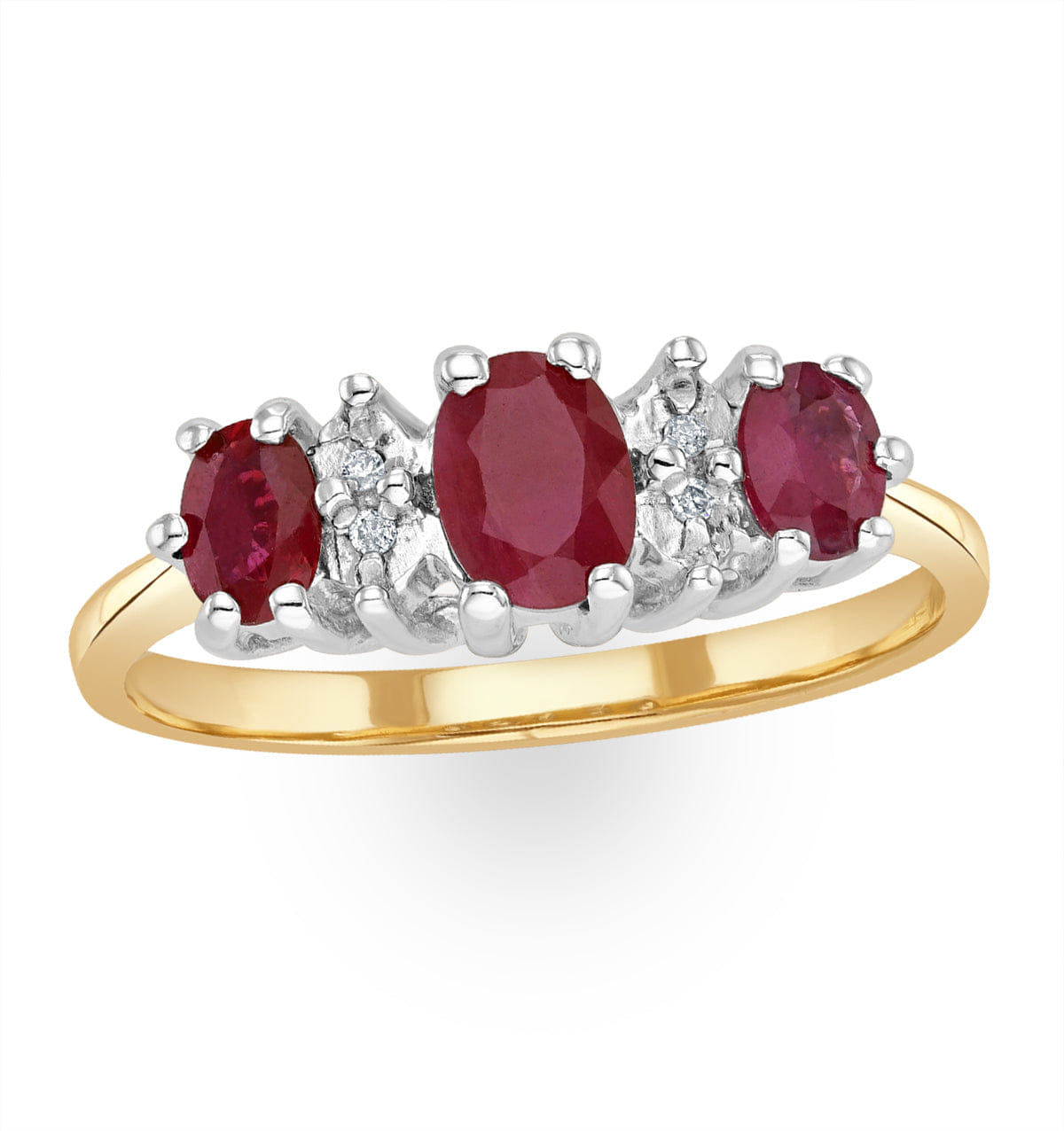 Diamond Ruby 0.85ct And Diamond 9K Gold Ring