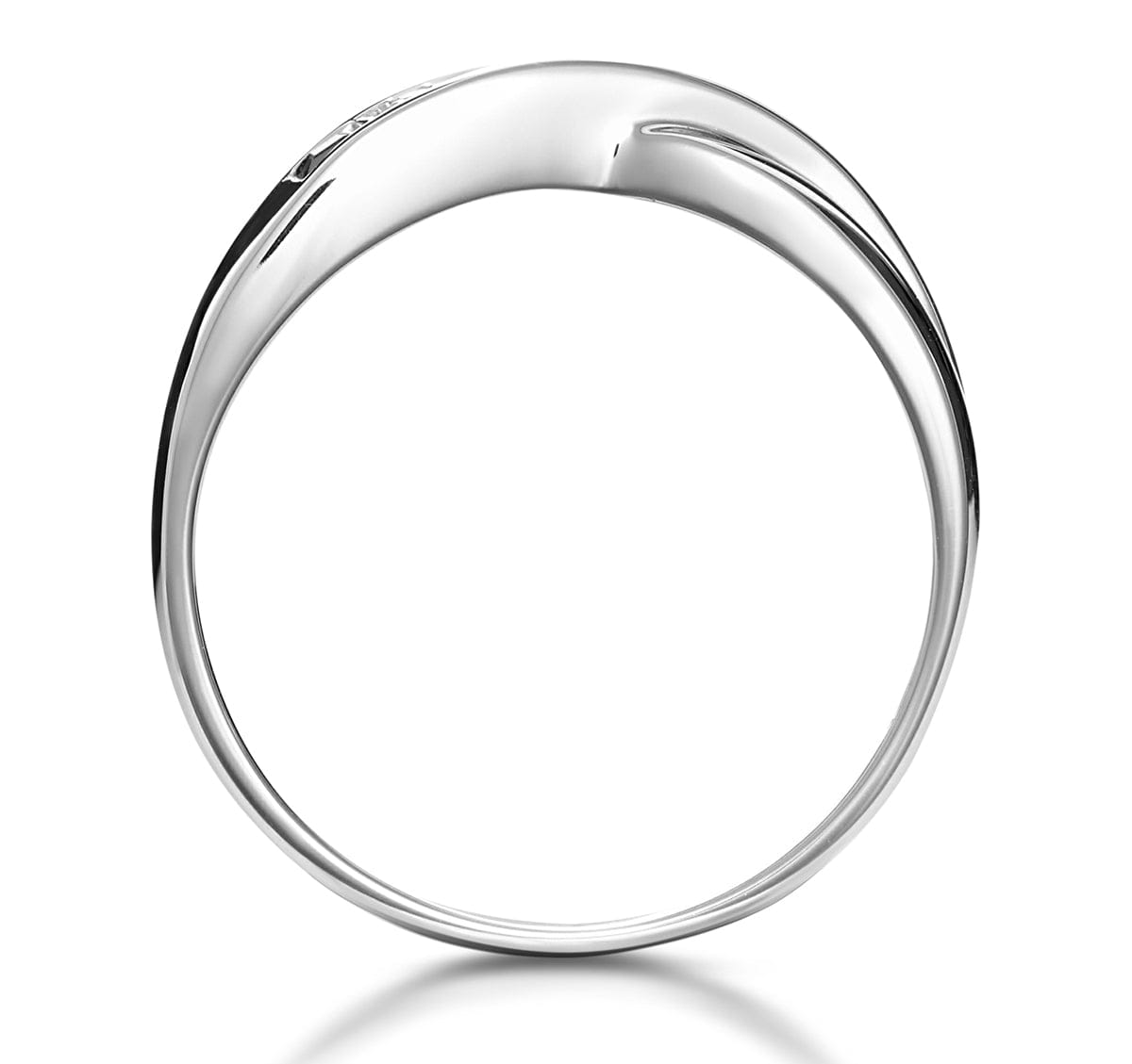 Diamond Sapphire 0.45ct And Diamond 9K White Gold Crossover Ring