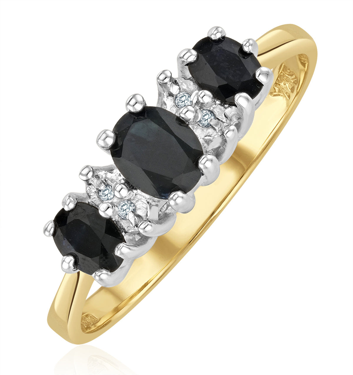 Diamond Sapphire 1.00ct And Diamond 9K Gold Ring