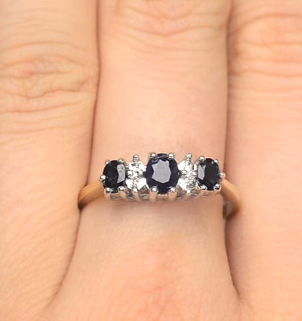 Diamond Sapphire 1.00ct And Diamond 9K Gold Ring